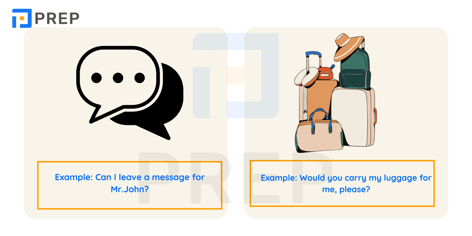 “Could/would you + V + O?”